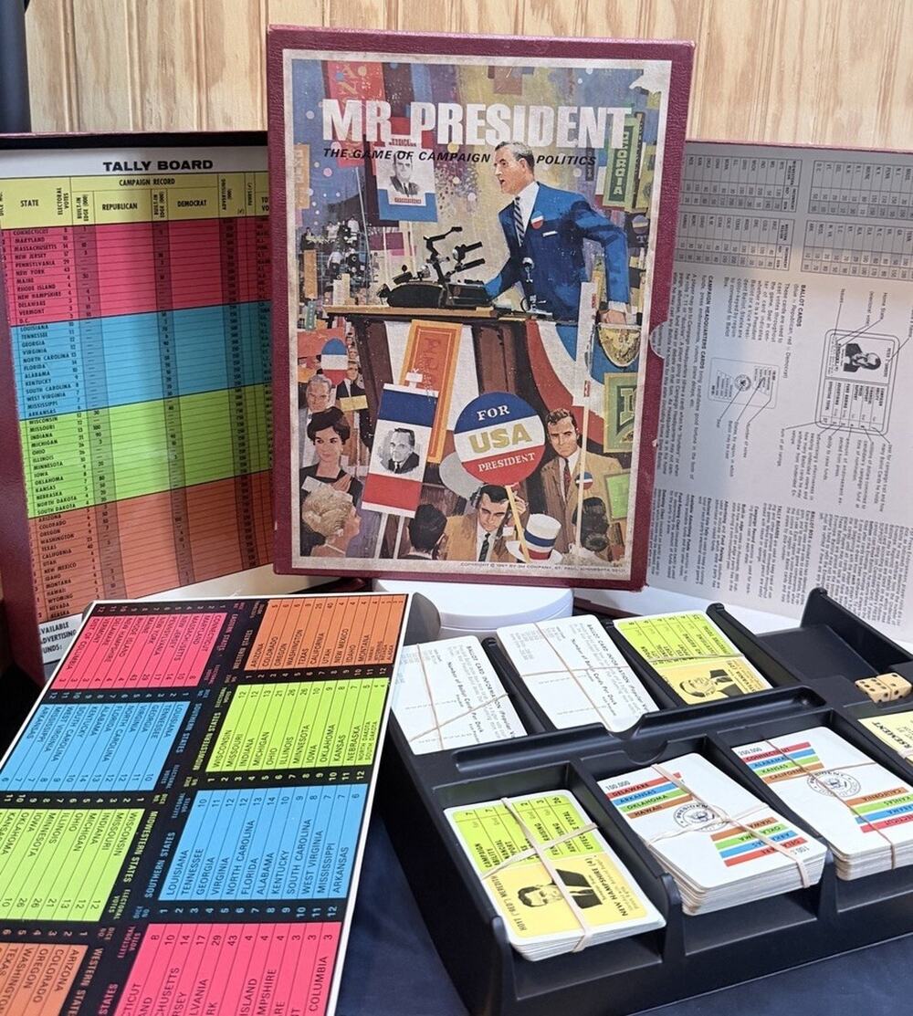 Vintage 3M Bookshelf Mr President Campaign Politics Board Game 1967